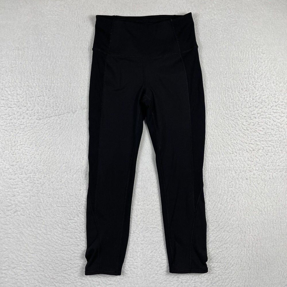 Lululemon Leggings Womens 6 Black On Your Mark Crop 23" Gym Run Jog Activewear